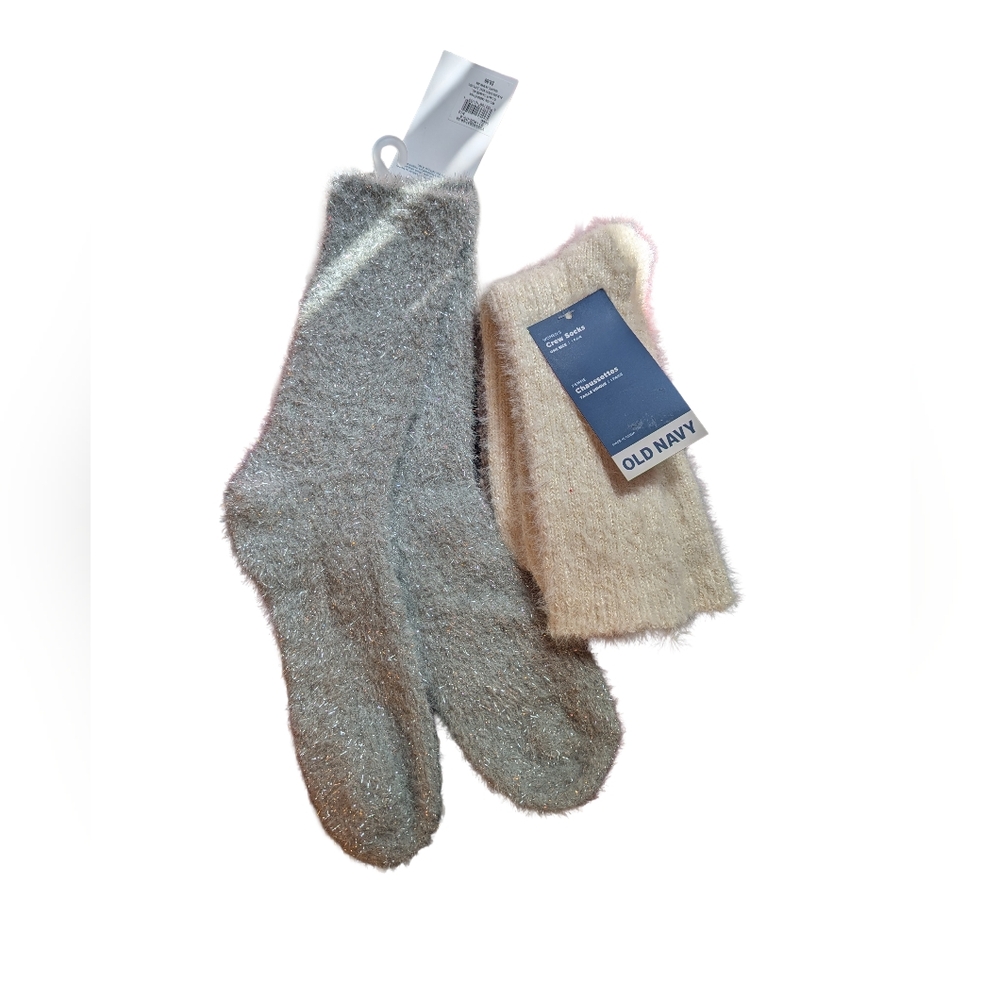 3/$15 ✨ Old Navy Fuzzy Glitter Crew Socks One Size Brand New ✨